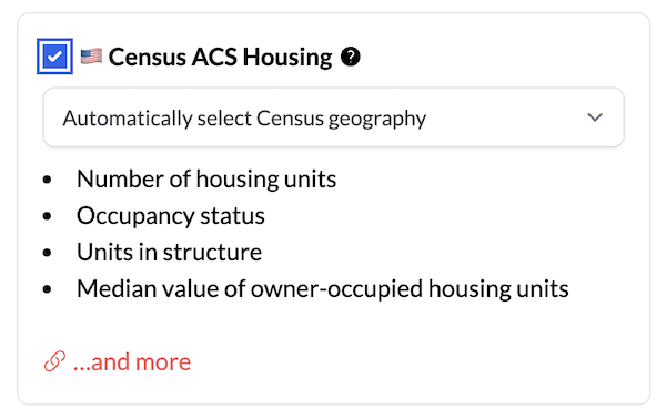 Housing geography select box