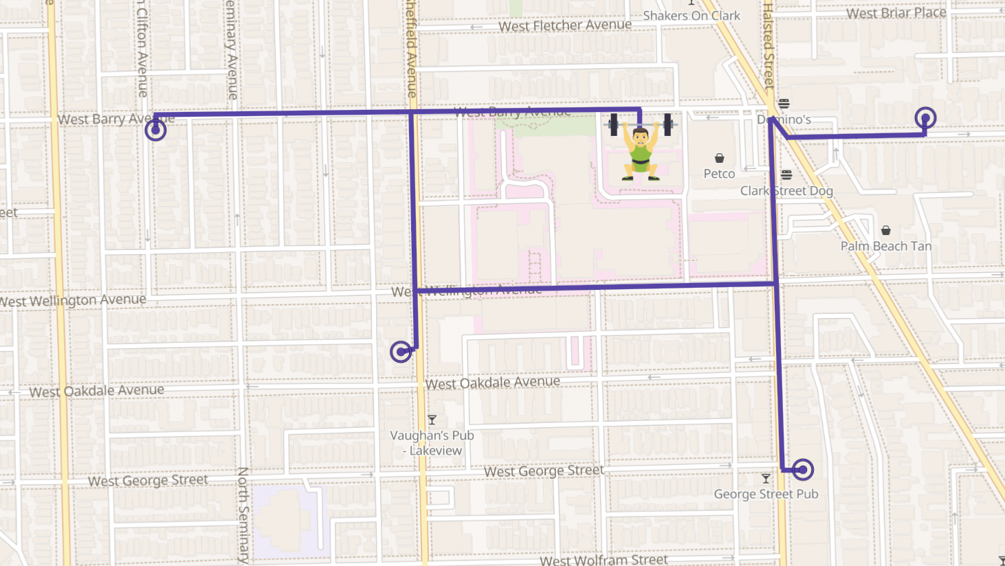 Map Showing Drive Distance