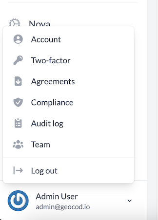 Screenshot of Teams tab in dropdown