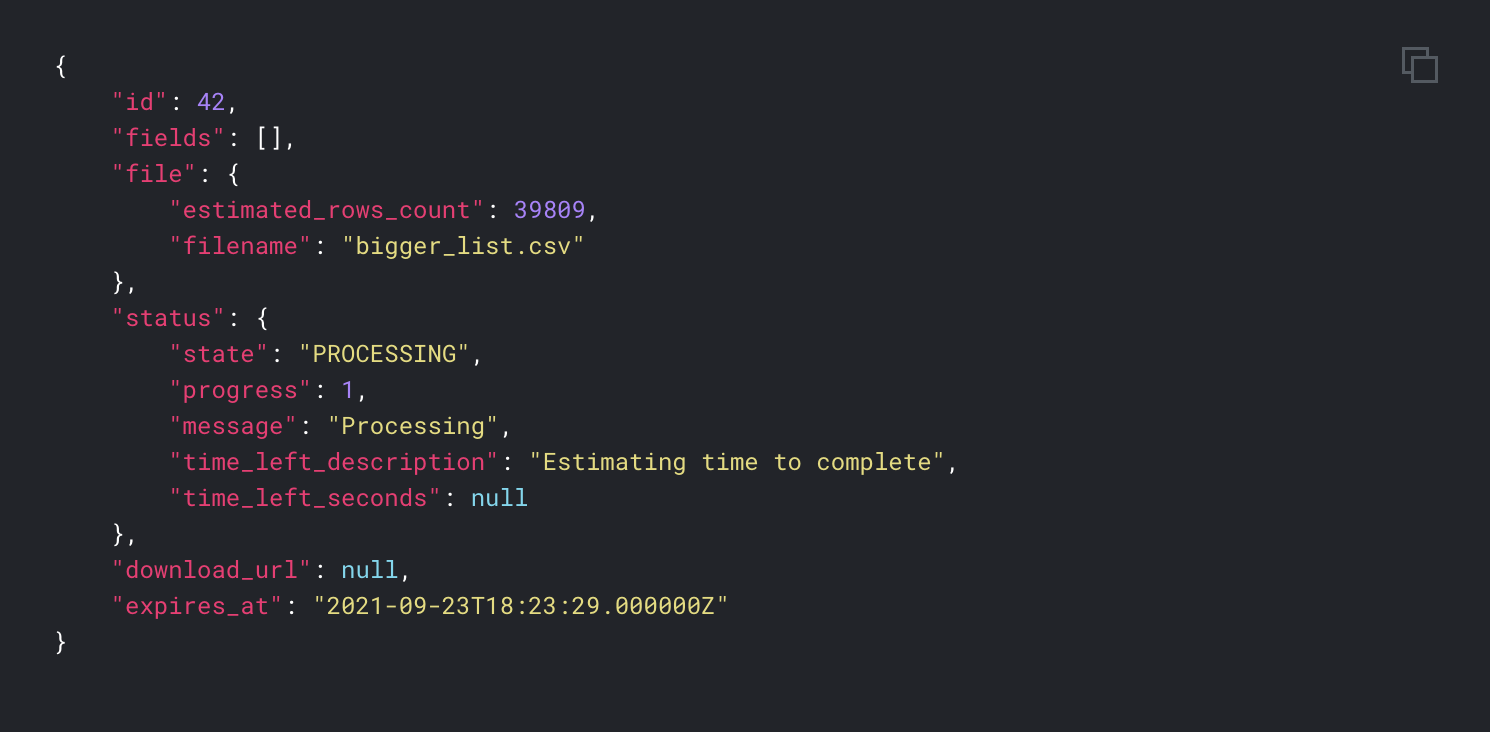 List Status Response