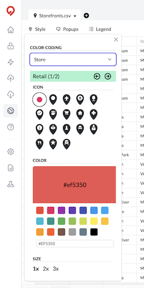 Screenshot of Style Menu