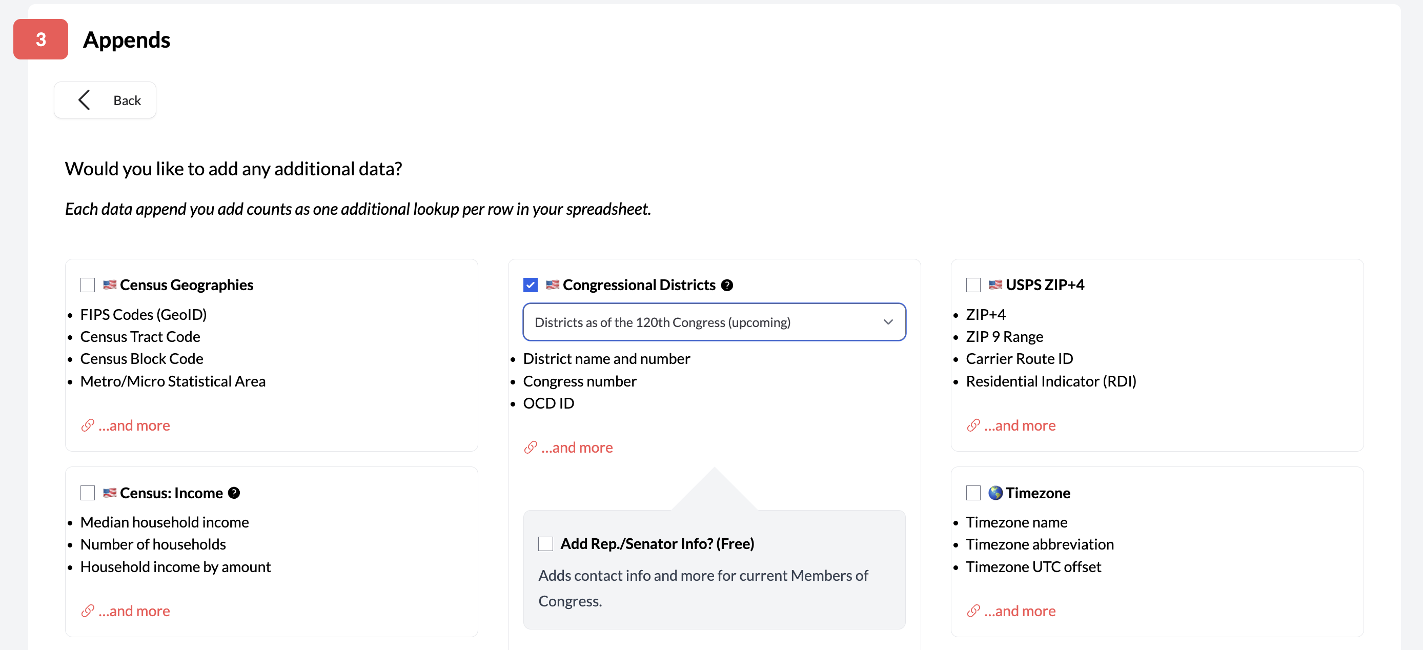 New 120th congress data append - upload selection