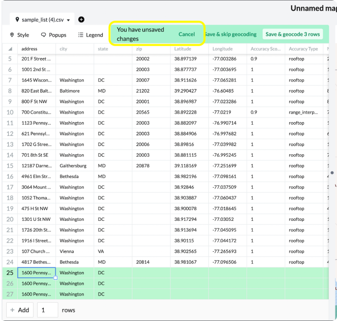 Save and Geocode