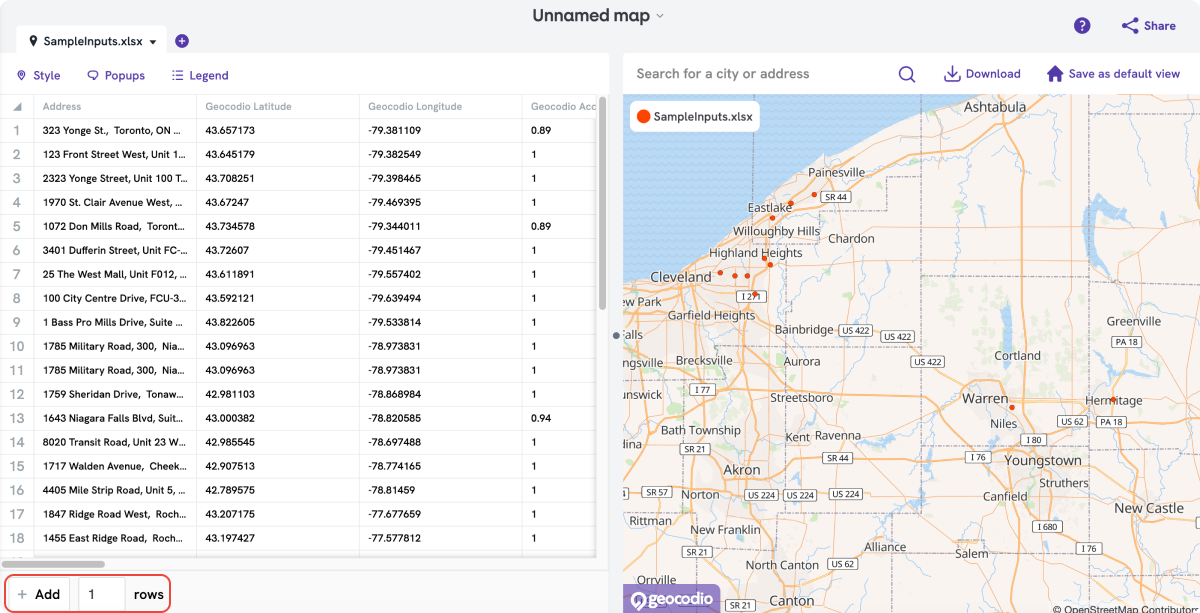 Adding Rows