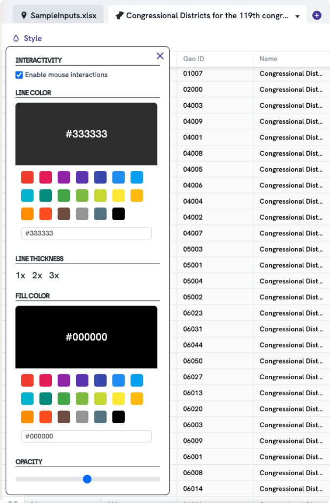 Customize Layer Options