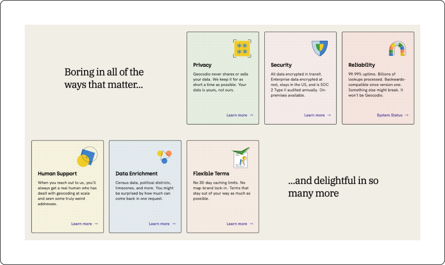 Geocodio - feature highlights