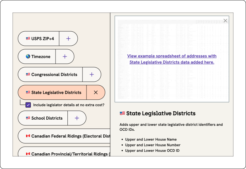 Geocodio State Legislative Districts data append